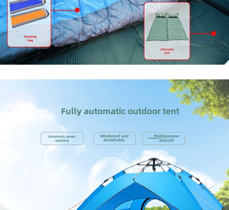 Attrezzatura per esterni Viaggi all'aperto Tenda da campeggio Tenda da esterno Campeggio automatico Forniture portatili_voghion.com