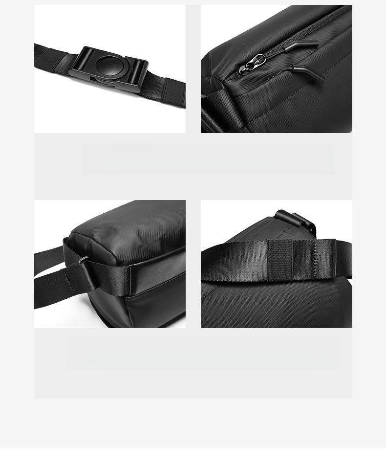 2025 Neue schwarze Schräg-Umhängetasche im lässigen Sportstil für Männer, leichte, modische Mini-Umhängetasche_voghion.com