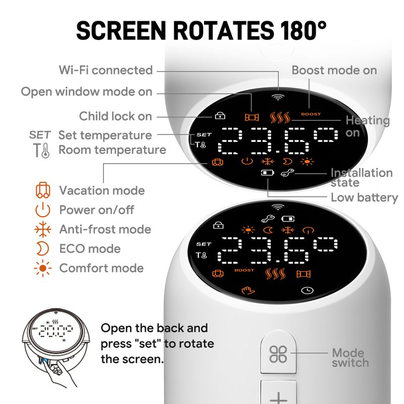 Thermostat de chauffage programmable Smart TRV Thermostat Vae Tuya WIFI Zigbee Radiateur avec Google Home Alexa_voghion.com