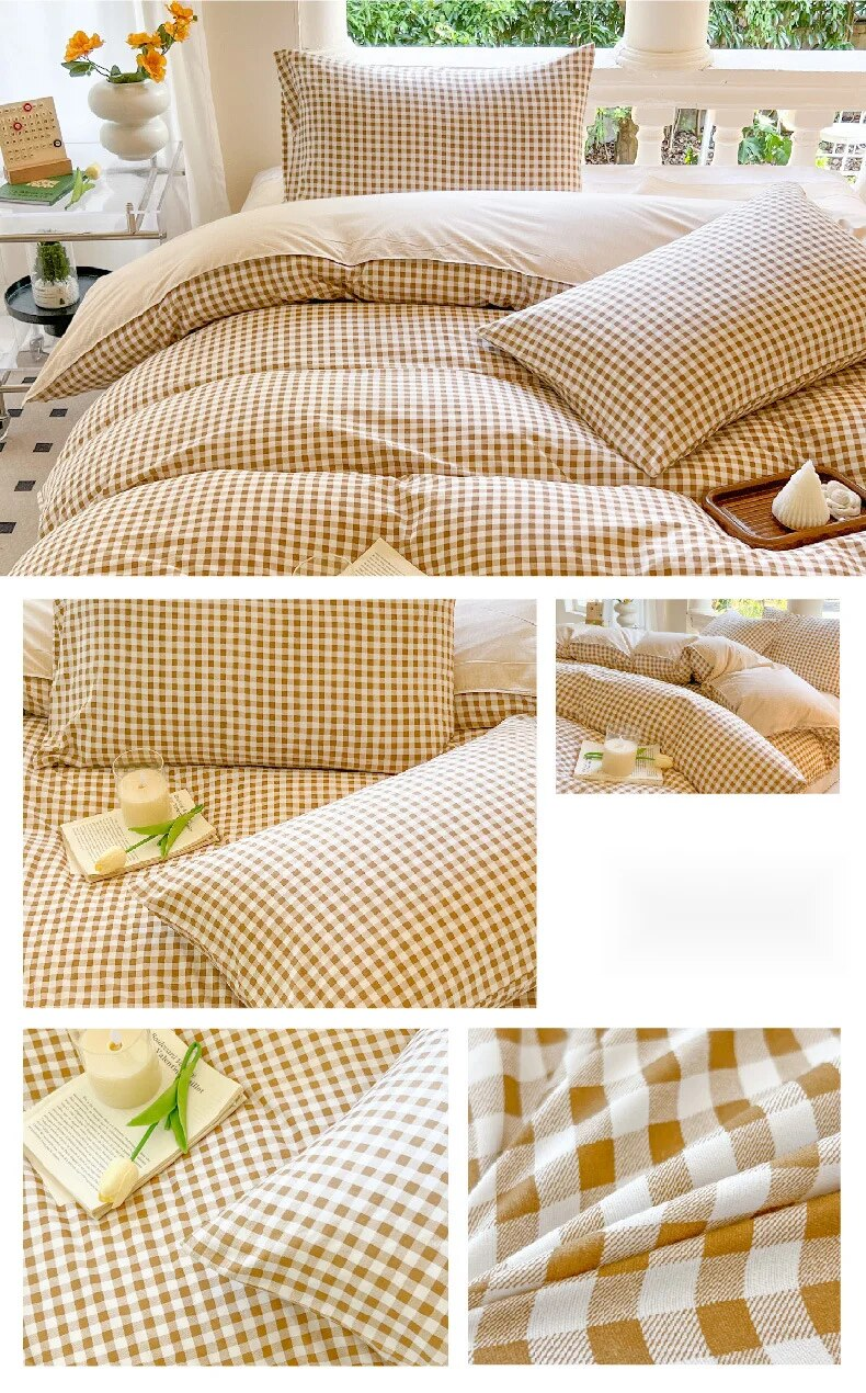 Piccole e fresche quattro lenzuola e copripiumini, dormitorio studentesco primaverile con tre set di biancheria da letto in cartone animato a pezzo unico_voghion.com