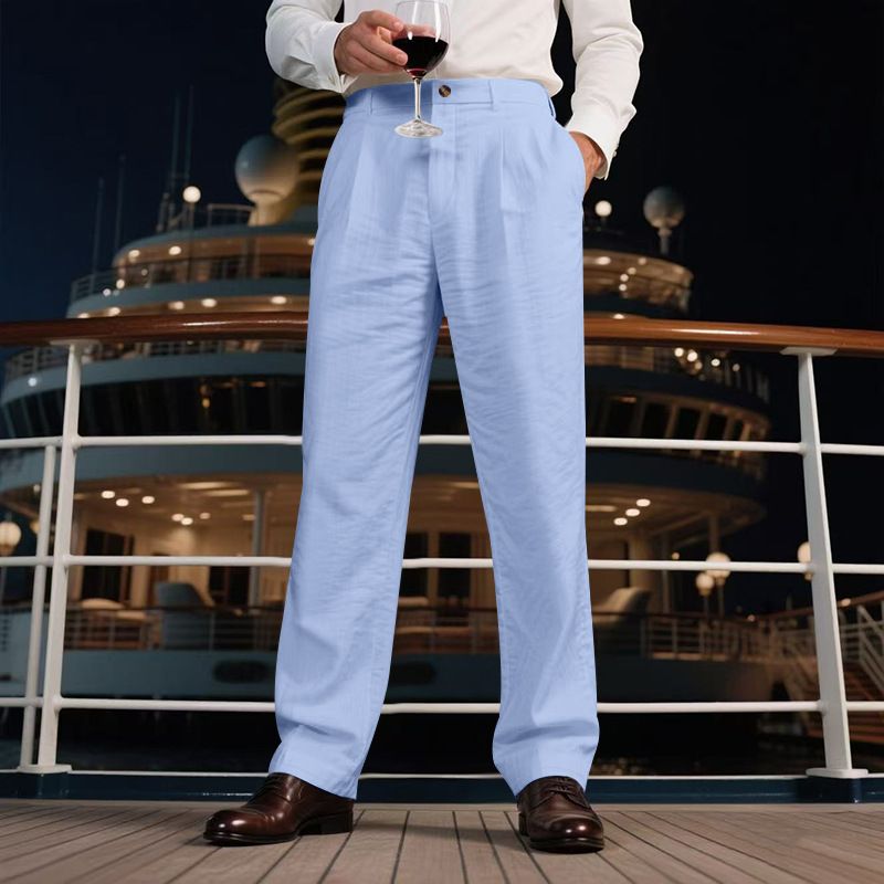Herrenbekleidung Herren Freizeithose Sommer Dünne Lose Gerade Business Anzughose Herren_voghion.com