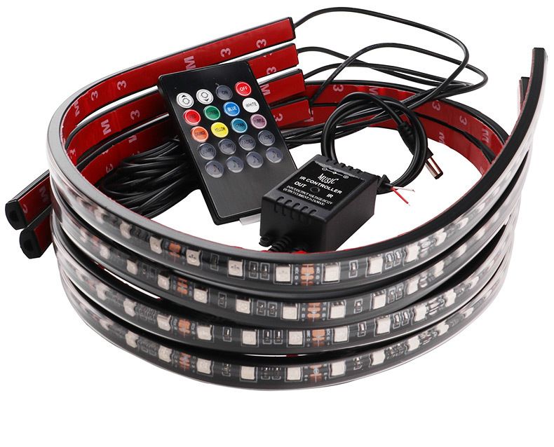 Compatible Car Underbody Decorative One-to-Four Voice-Controlled Atmosphere Colorful Remote Control Mobile APP Ambient_voghion.com
