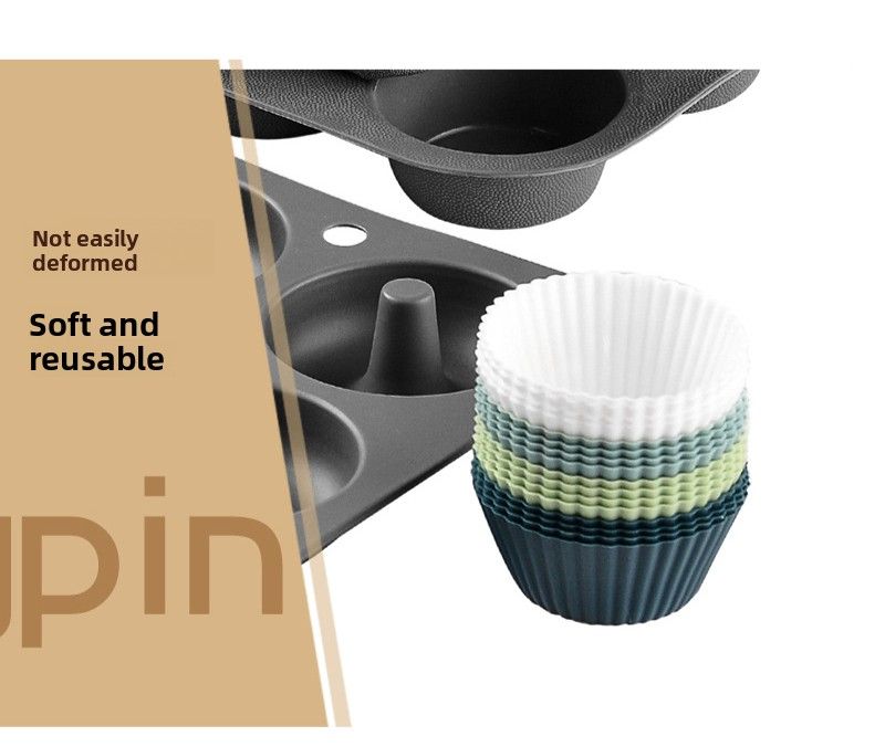 Morandi Color Series Round Set Cake Baking Tart Steamed Egg Baby Food Mold Silicone Muffin Cup_voghion.com
