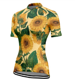 Damen-Radtrikot mit Blumenmuster und einfachem Aufdruck, kurzärmlig, für den Außenbereich, Sportoberteile für den Sommer_voghion.com