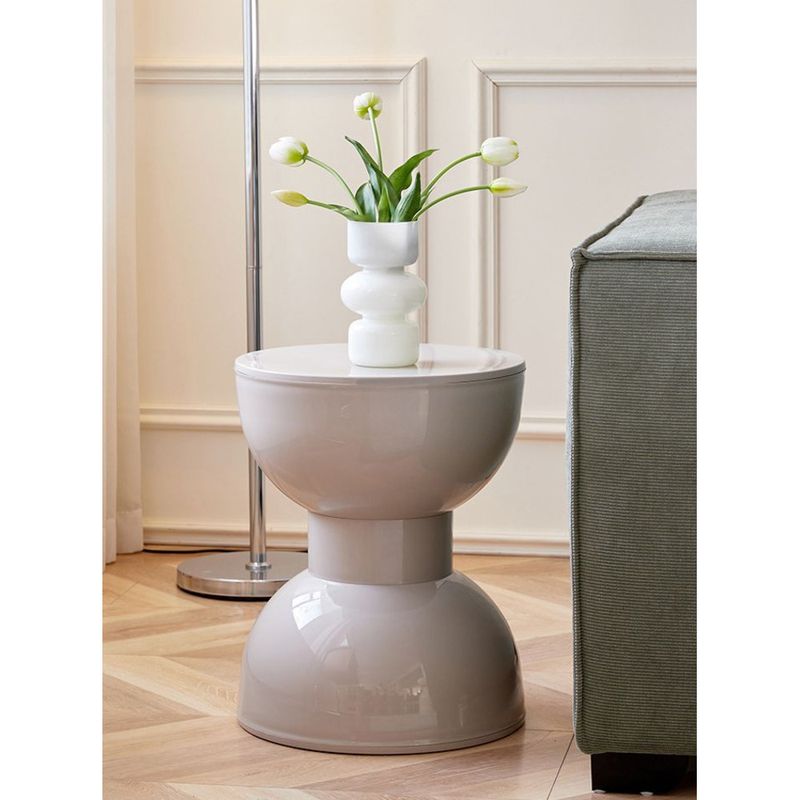 Mesa de centro nórdica de plástico color crema para comedor, sala de estar, pequeña y creativa, redonda, para entrada, cambiador de zapatos_voghion.com