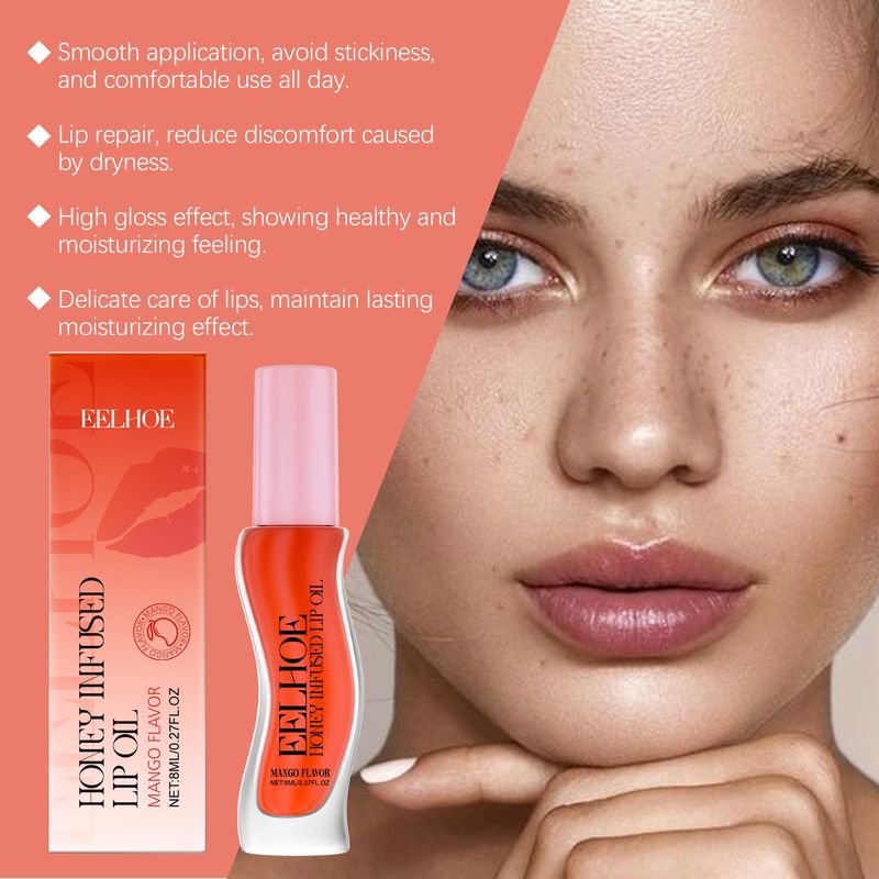 EELHOE Mango Flavor Moisturizing Lip Oil, Daily Nourishes Lips, Enhances Shine, Moistens Non-Sticky Moisturizing Treatment_voghion.com