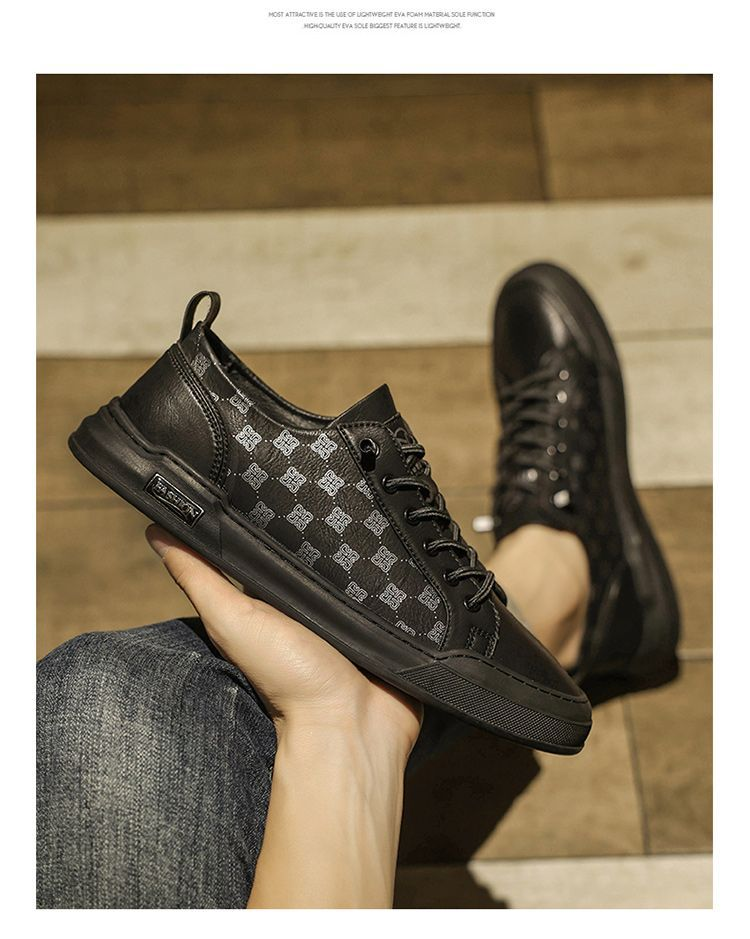 Nieuwe Lage Sneaker Schoenen Voor Luie Mensen Om In Te Slippen Trendy Veelzijdige Zachte Zolen Zachtzijdige Leren Schoenen Kleine Witte Schoenen Heren_voghion.com