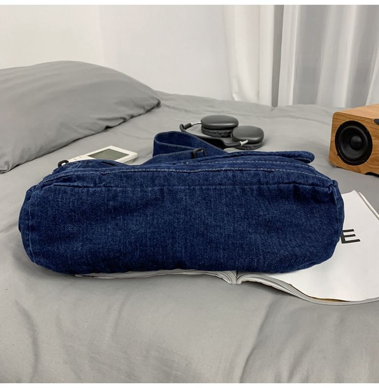 Hong Kong StyleTooling Package Large Capacity Denim Satchels Lazy Style Canvas Women Shoulder Simple Crossbody Bags Man_voghion.com