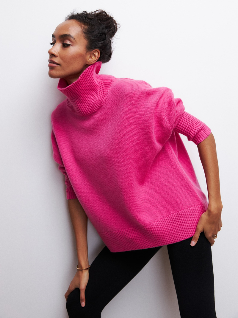 Nieuwe herfst- en winter effen coltrui voor dames_voghion.com