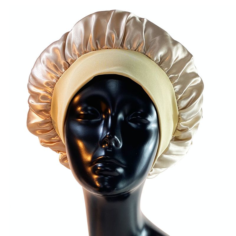 Berretto da notte in poliestere con bordo largo, alla moda e semplice, e berretto per la cura dei capelli_voghion.com
