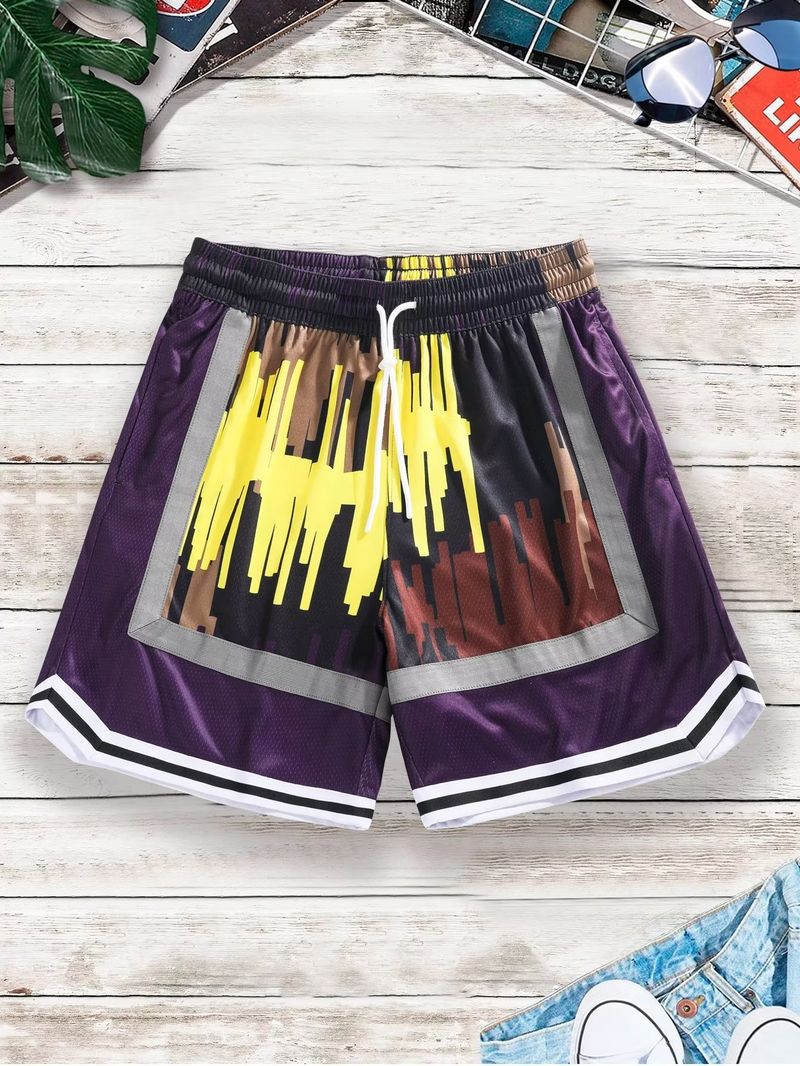 Amerikanische Basketball-Sport-Shorts mit doppellagigem Mesh City Tone Täglich lässig Sommer atmungsaktiv vielseitig Capris_voghion.com