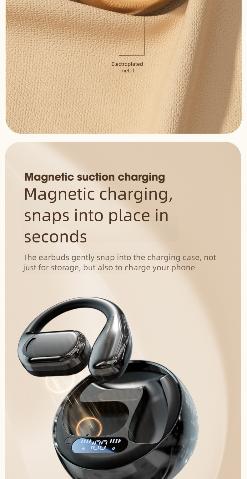 Chengruida M76 Open Wireless Bluetooth Air Bone Conduction Ohrbügel Laufsport Kopfhörer 5.4_voghion.com