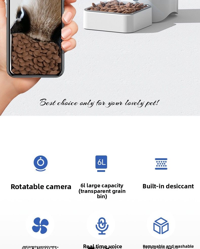Slimme voerbak voor huisdieren met wifi-verbinding: volledig automatische, getimede en kwantitatieve voeding voor honden en katten_voghion.com