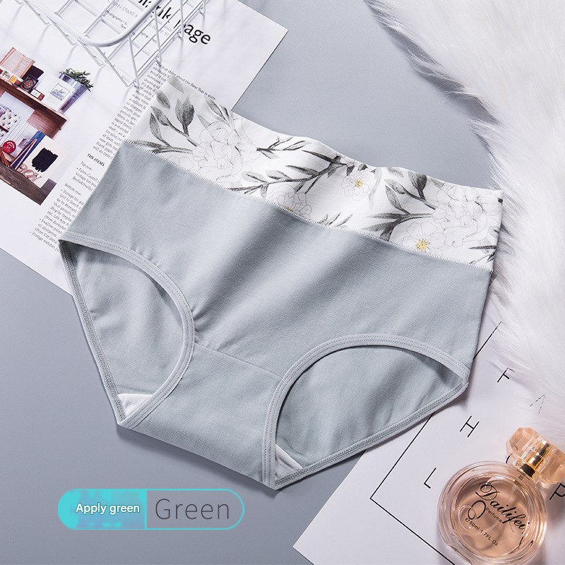2025d High Waist Cotton Underwear Women Printed Plus Size Tummy Control Girls Panties Seamless Ladies Triangle Shorts_voghion.com