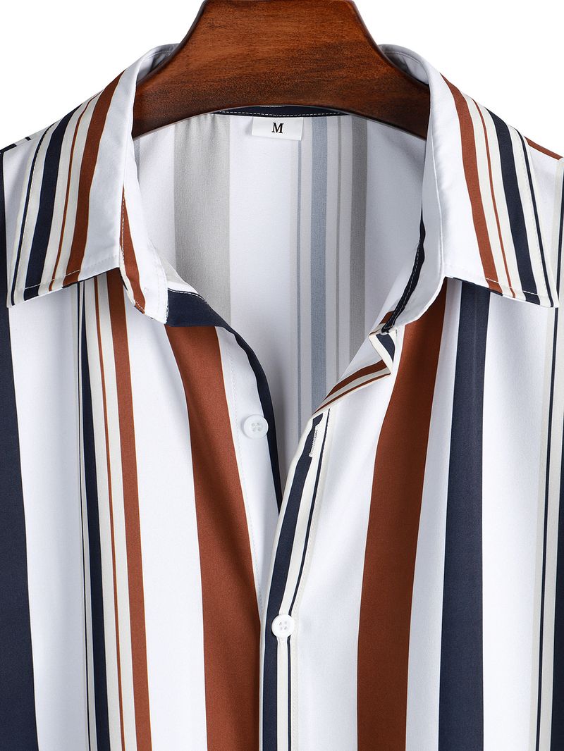 Men's Clothing Summer New Striped Shirt Men's Casual Shirt Short Sleeve Shopify_voghion.com