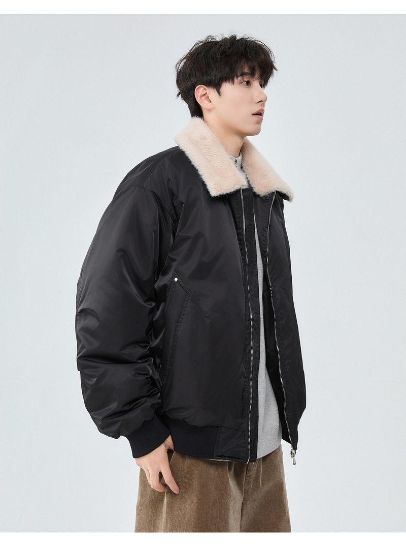 Lamb Wool Down Jacket Men's Winter New Style With Added Fleece And Thick Baseball Jacket Men's Lightweight Short Jacket_voghion.com