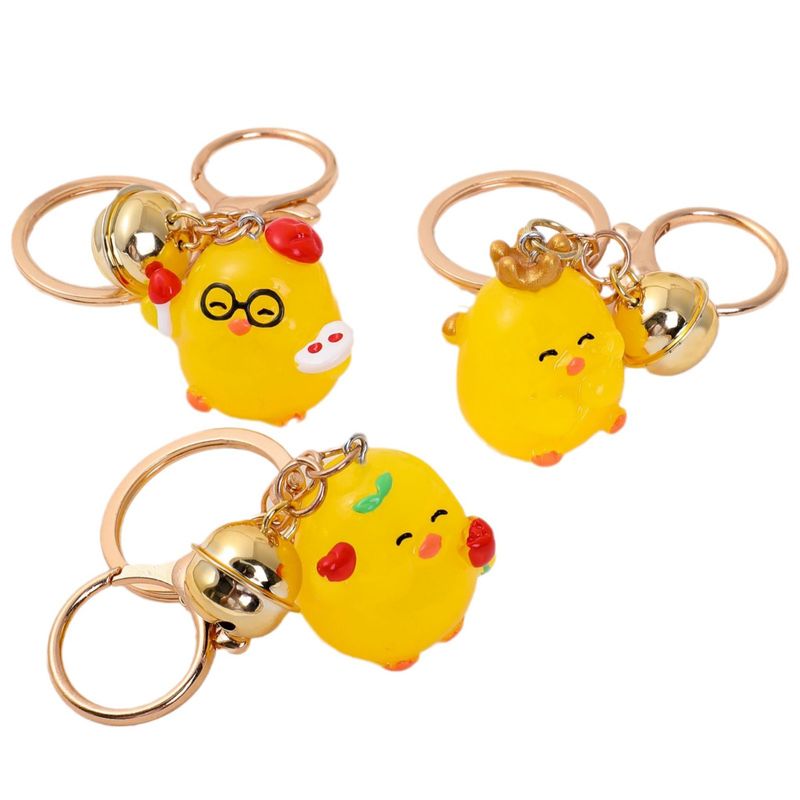 High-end Cute Chick Keychain Backpack Pendant Resin Ornament Adorable Small Figurine Doll_voghion.com