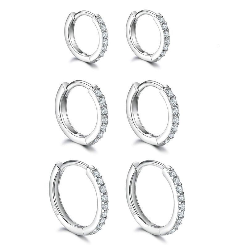 Pendientes circulares con microincrustaciones de circonita para mujer, modernos y versátiles, con forma de K y diámetro redondo._voghion.com