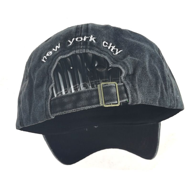 Neue grenzüberschreitende, heiß verkaufte Mütze, Baseball-Cap aus gewaschenem Stoff für Frühling und Herbst, mit Buchstaben bestickt NEW YORK_voghion.com