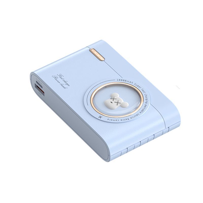 Kreative Cartoon Kamera Bank 20000mAh Mit Vier Kabel Tragbare Kompakte Universal Mobile Power Für Handys_voghion.com