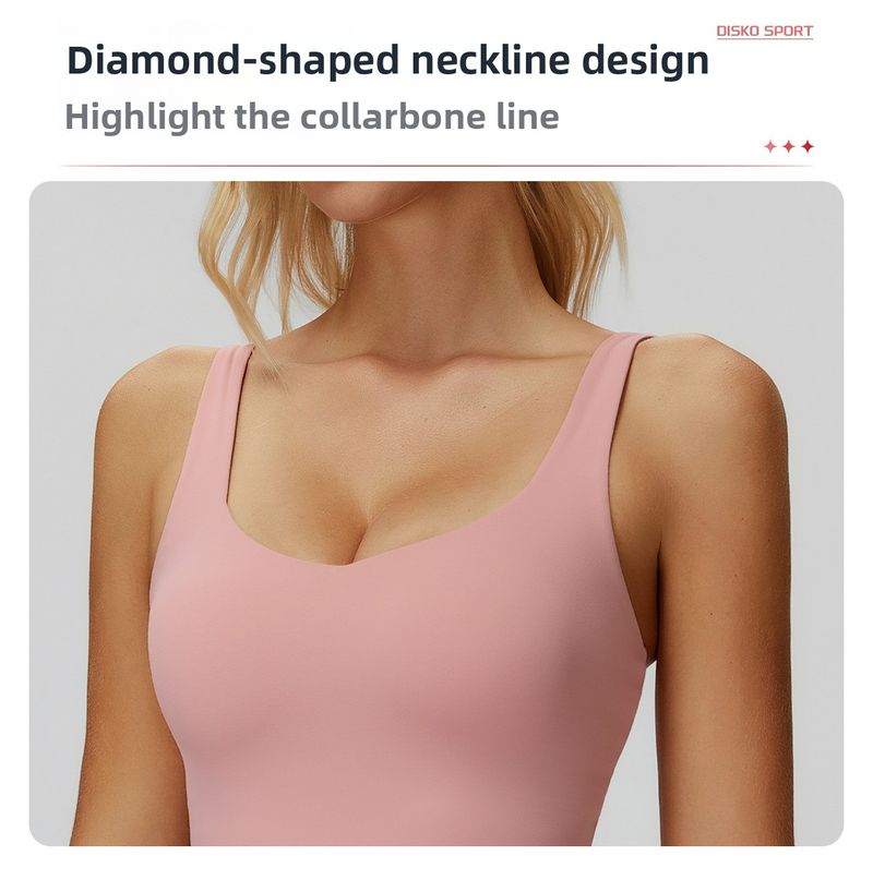 Zechuang, costume intero sportivo da yoga, fitness e corsa, con schiena incrociata e spazzolata, 9506_voghion.com