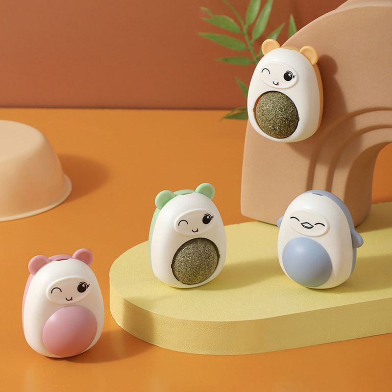 Guangying Catnip Ball Wall-mounted With Cover Paste Anywhere Increase Appetite Interactive Freshing Breath Catnip Wall Ball Cat Toy Pet Stuff_voghion.com