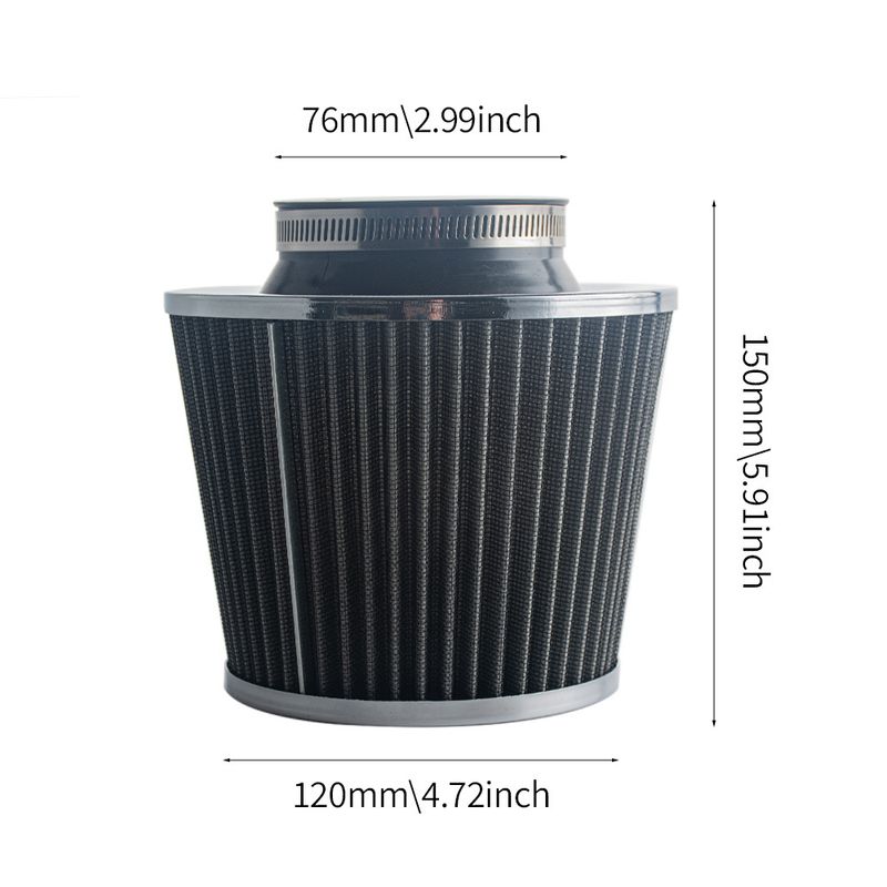 Car Modification 76mm High-flow Air Filter, Modified Mushroom Head Filter, Winter Mushroom Head Exhaust Gas Filter_voghion.com