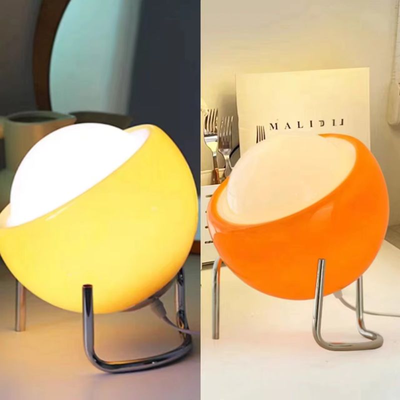 Vintage tafellamp - Japans geïnspireerde glazen bedlamp met verstelbare arm, minimalistische decoratie voor slaapkamer en kantoor_voghion.com