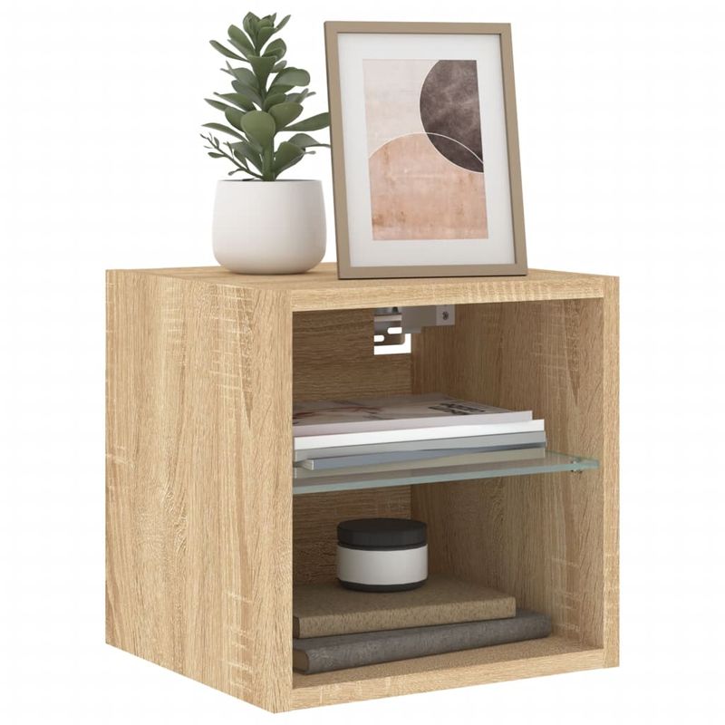 TV-Wandschränke mit LED-Leuchten 2 Stk. Sonoma-Eiche_voghion.com
