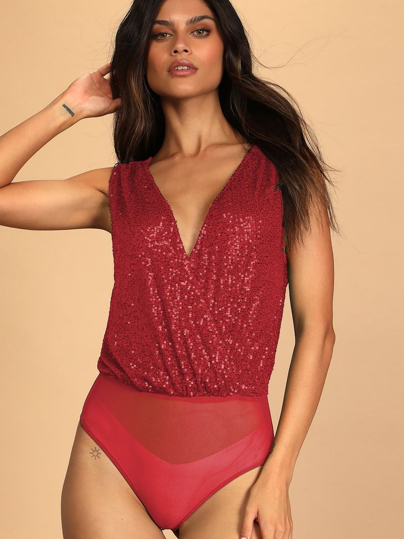 Damkläder Högkvalitativ flash nattklubb sexig V-ringad rygglös kändis paljettjumpsuit temperament elegant mångsidig botten_voghion.com