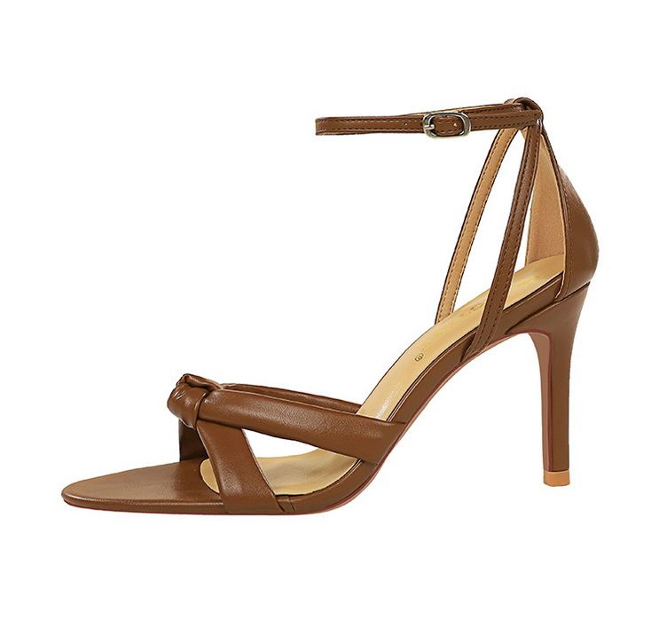 927-A6 Fashion Hollow Open Toe Cross Strap Summer High Heel Women's Shoes with Sandals_voghion.com