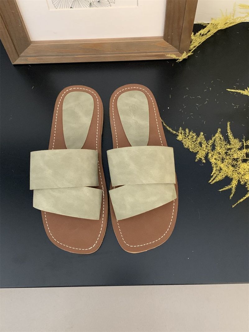 Rahvahulga loodud disain kandiliste avatud ninaosadega lamedate sussidega naistele suvel, haldjasstiilis, mereäärsel puhkusel või rannas kandmiseks_voghion.com