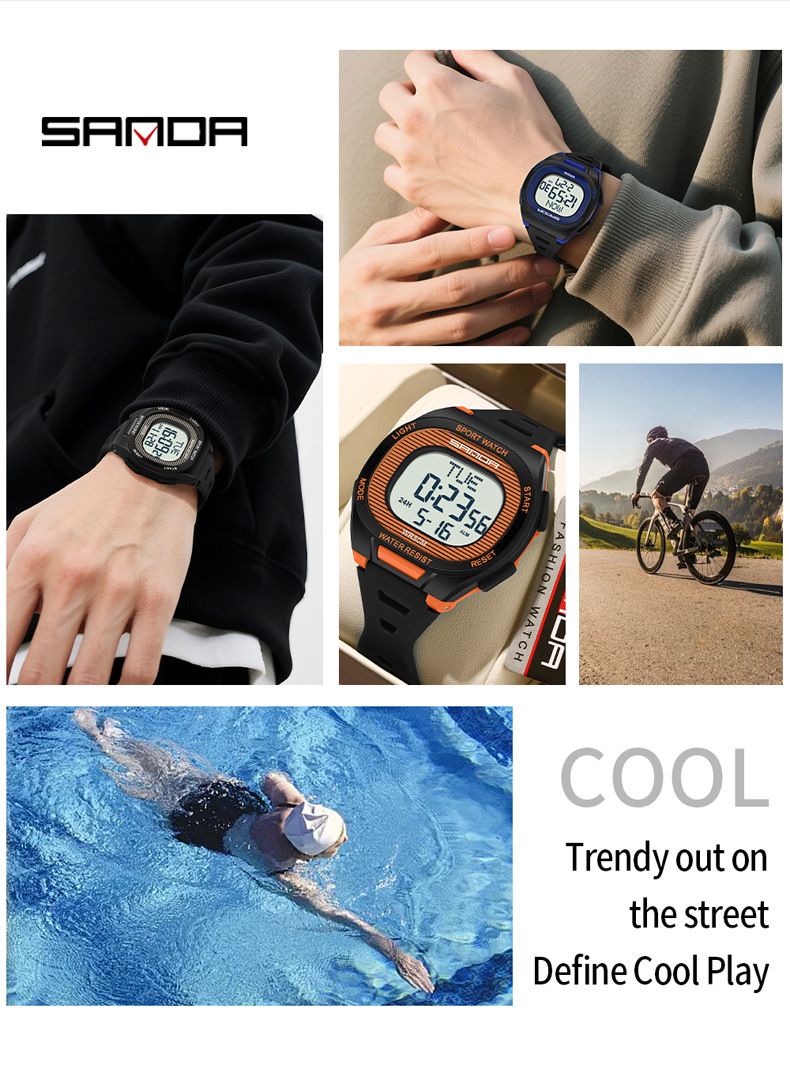 Orologio sportivo digitale da uomo e da donna con sveglia, impermeabile, multifunzione, retroilluminazione a LED, cronometro, timer per il conto alla rovescia, design leggero e di lusso_voghion.com