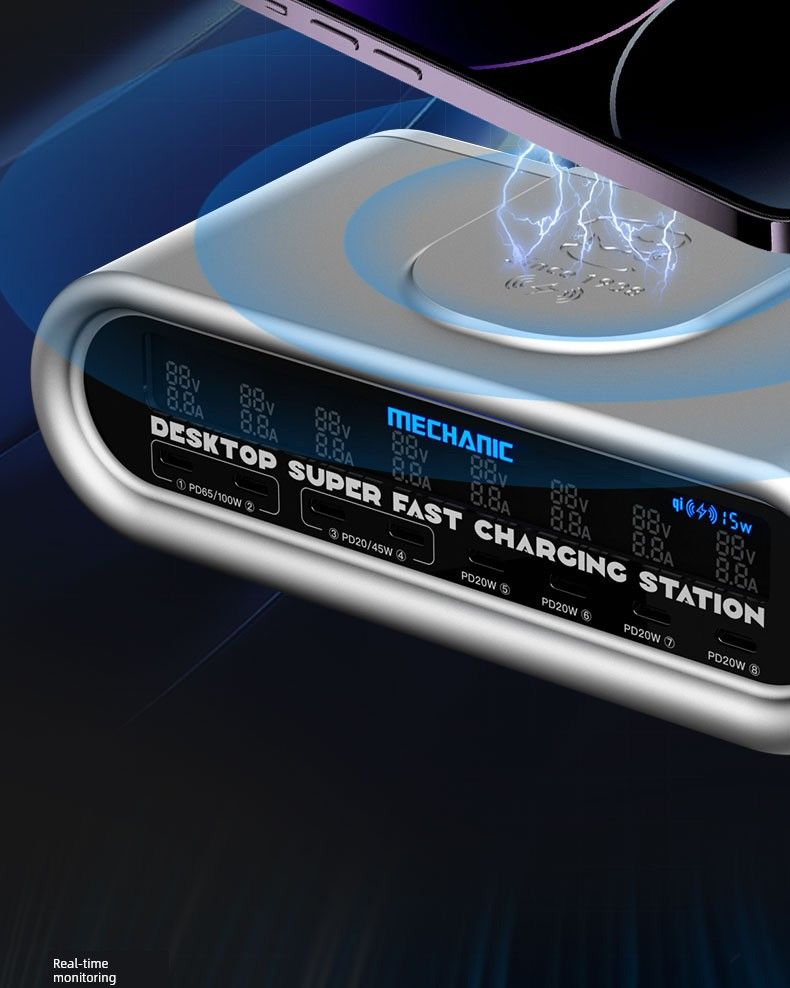 Onderhoudsman Supersnel opladen Smart Digitaal Display Desktop Draadloos_voghion.com