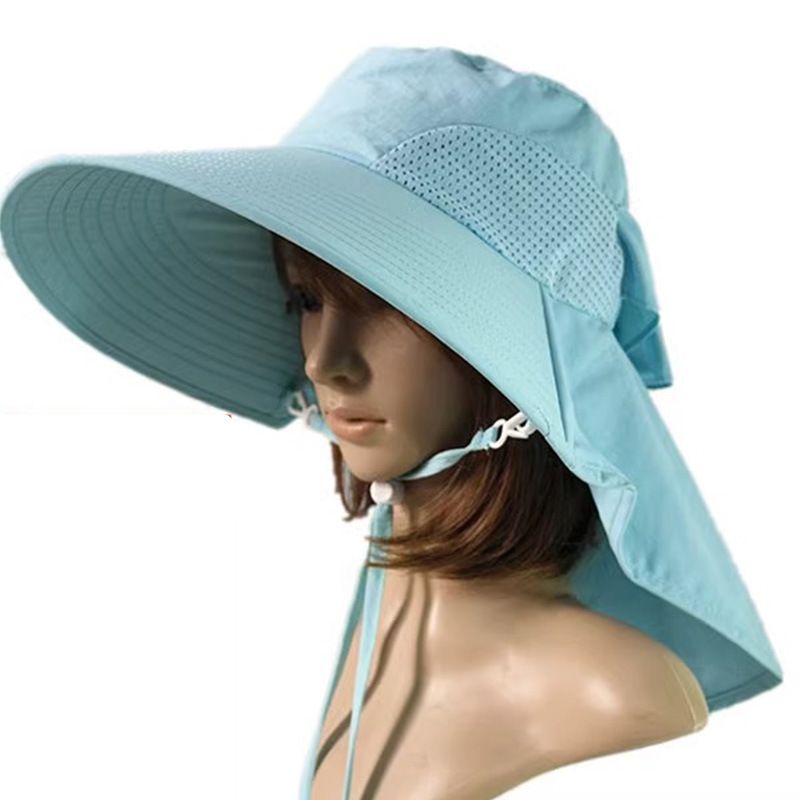Visiera protettiva estiva LazyZoom per donna, maschera integrale impermeabile ad asciugatura rapida, cappello da pesca a tesa larga, cappello da trekking_voghion.com