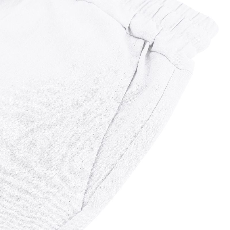 Ensemble polo et short de plage à manches courtes pour homme, style américain, ample, décontracté, respirant, en lin_voghion.com