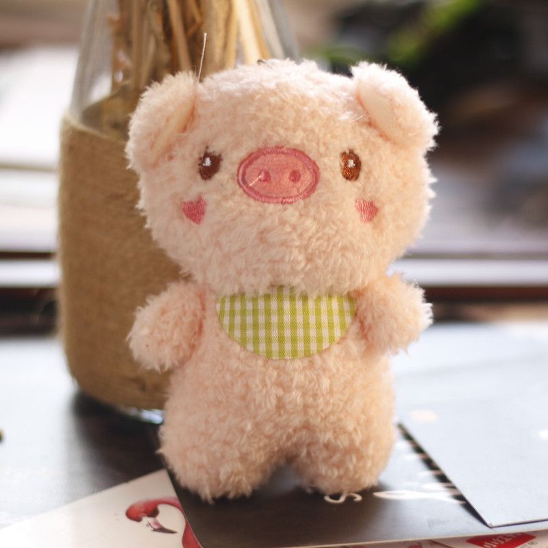 Portachiavi di peluche adorabile a forma di pollo e maiale giallo, 11 cm_voghion.com