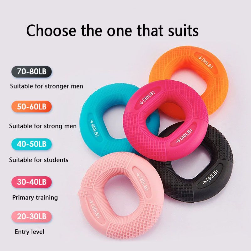 Dispositivo di presa riabilitativa in silicone per esercizi di forza della mano con anelli doppi ospitati transfrontalieri_voghion.com