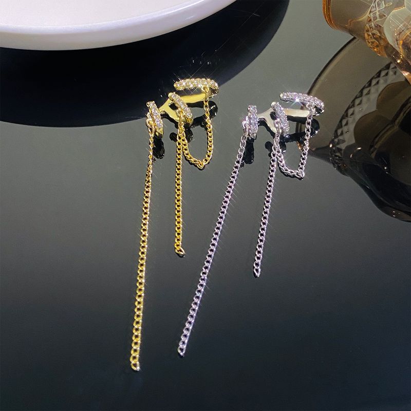 Flash Diamant Quaste Ohrclip Ohr Knochen Clip weibliche Ins Stil Nischen Design Elf Ohr Knochen Clip Mode Ohrclip_voghion.com
