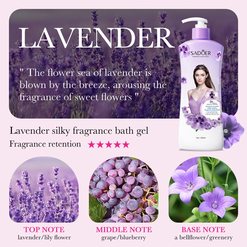 Set da bagno completo all'inglese SADOER, shampoo alla rosa e bagnoschiuma alla lavanda_voghion.com