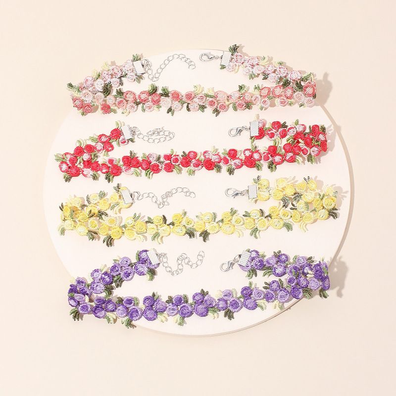 Collana con ciondolo a forma di foresta in pizzo, stile super immortale, con fiore, girocollo corto, per donna_voghion.com