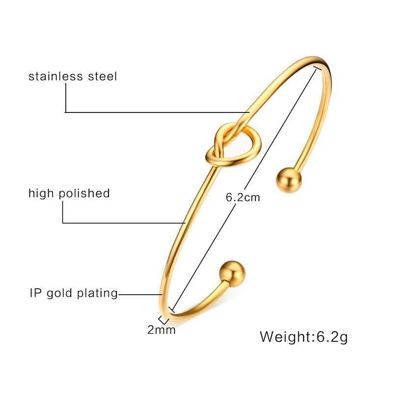 Dammeschmuck Edelstahl Open Knoted Bracelets Moud Bracelets Cross-Grenz Schmuck Stil Einfache Schmuck_voghion.com