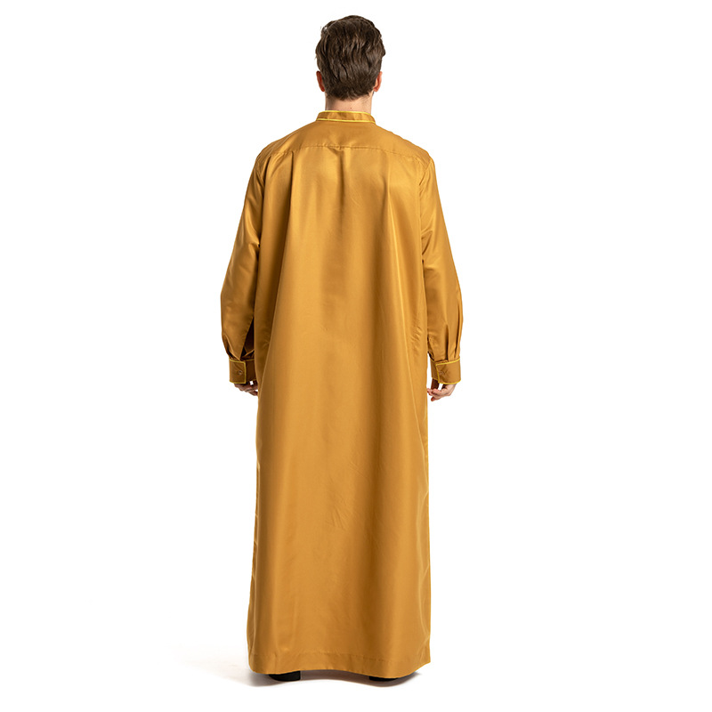 Mandstøj muslimsk etnisk broderi langærmet løs krave kjortel mand_voghion.com