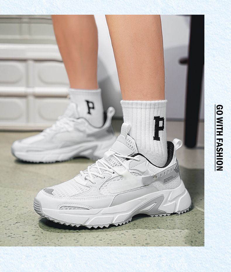 Men's ice silk mesh breathable sneakers Men's running shoes Student teen Daddy shoes_voghion.com