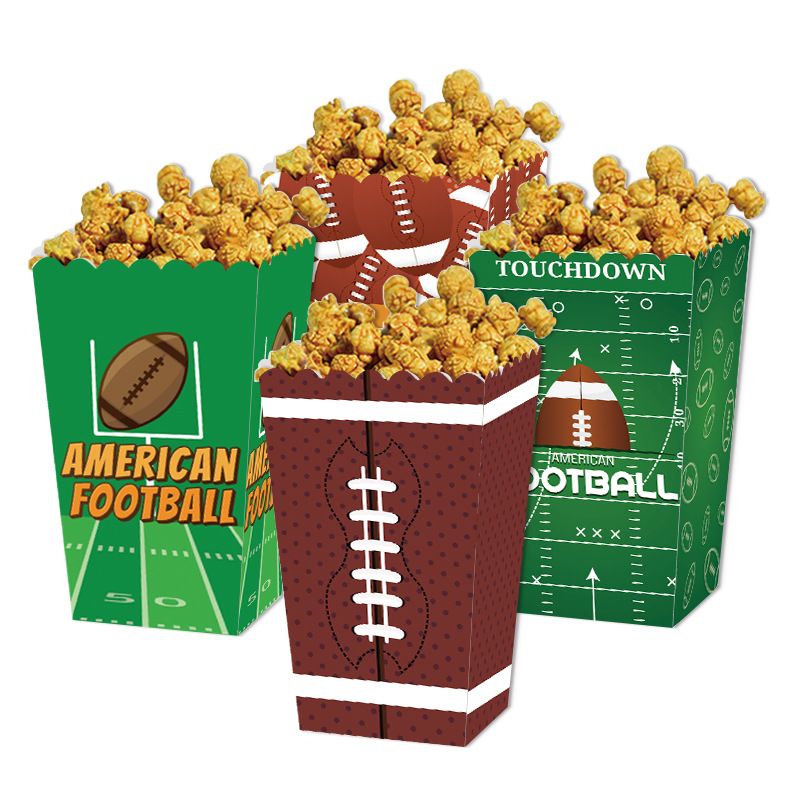 Popcorn-Snacks mit Super-Bowl-Motiv, umweltfreundliche Papierbox, Party-Dekorationsbox_voghion.com