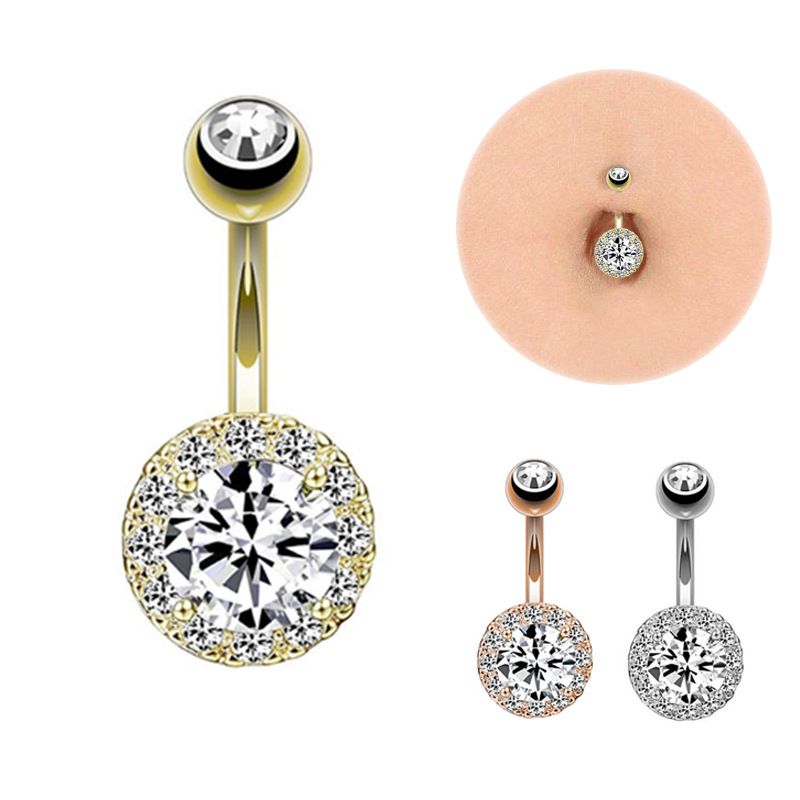 Women's Jewelry Zircon Belly Button Ring Belly Button Nail Belly Button Buckle_voghion.com