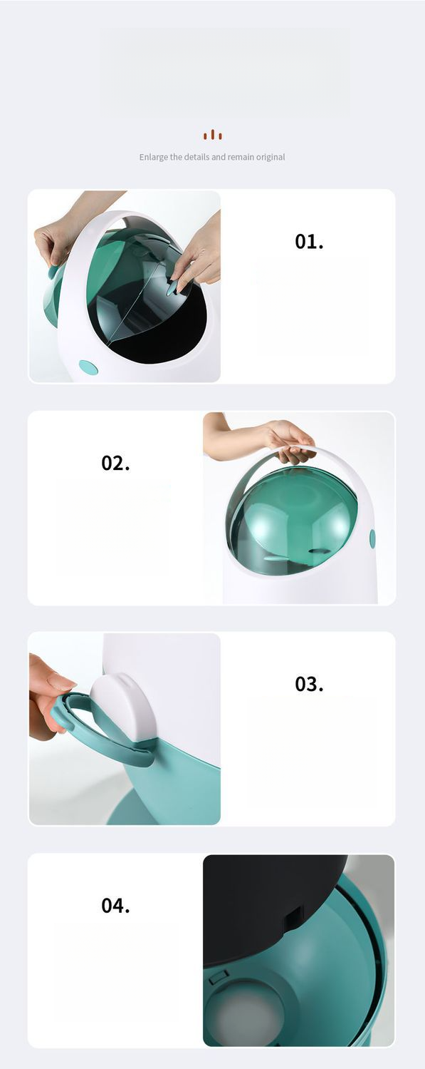Flip-top Trash Can Household Bathroom Wastebasket Kitchen Living Room Astronaut Robot Toilet Paper Basket_voghion.com