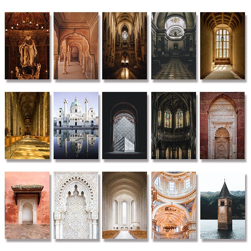 Ingresso, corridoio, estensione del Louvre, arte, poster su tela, arco marocchino, edificio, paesaggio, dipinto decorativo_voghion.com