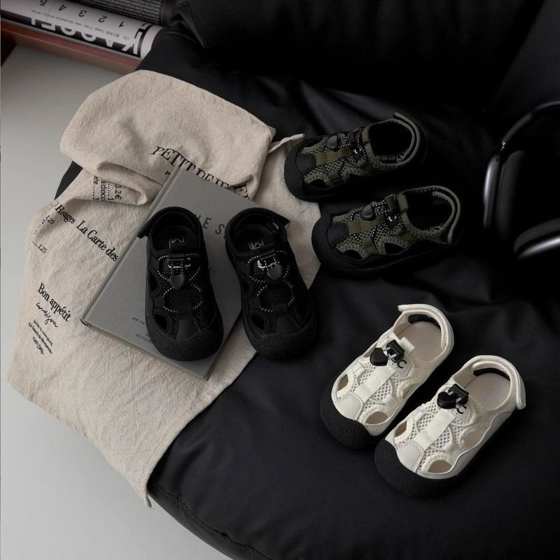 Sandali per bambini, estate 2025, per bambini, per bambini piccoli, per l'asilo, con punta chiusa, anti-calci, scarpe sportive da spiaggia_voghion.com