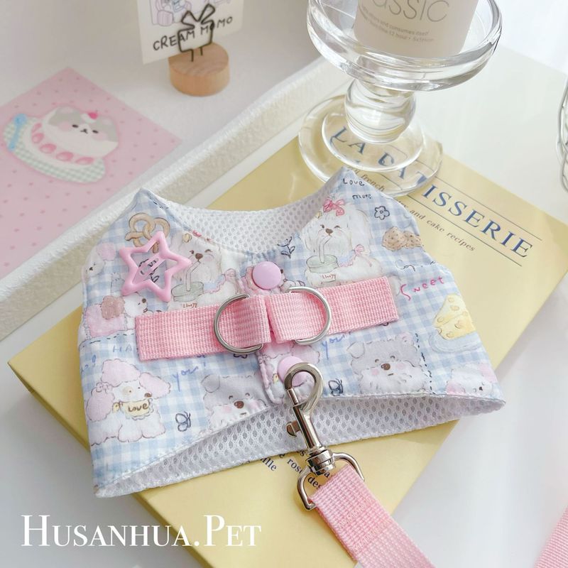 Pet Clothes For Dogs Cats, Short Style, Japanese Korean Illustration, Spring And Summer, Leash Compatible, Chest_voghion.com